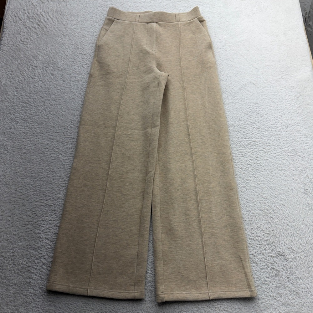 NWT OGL Move Oatmeal Heather Wide Leg High Rise Knit Pants M 240924-2023W31